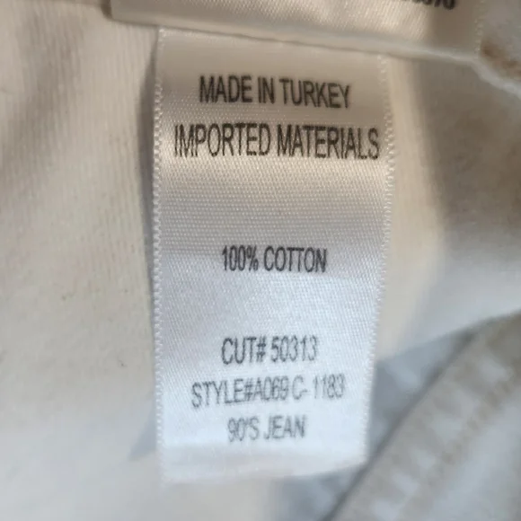 Agolde Button Fly White 90s Jean 31